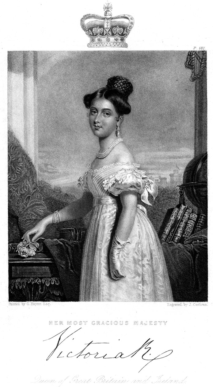 विक्टोरिया, ग्रेट ब्रिटेन और आयरलैंड की रानी, c1838 द्वारा जे। कोचरन