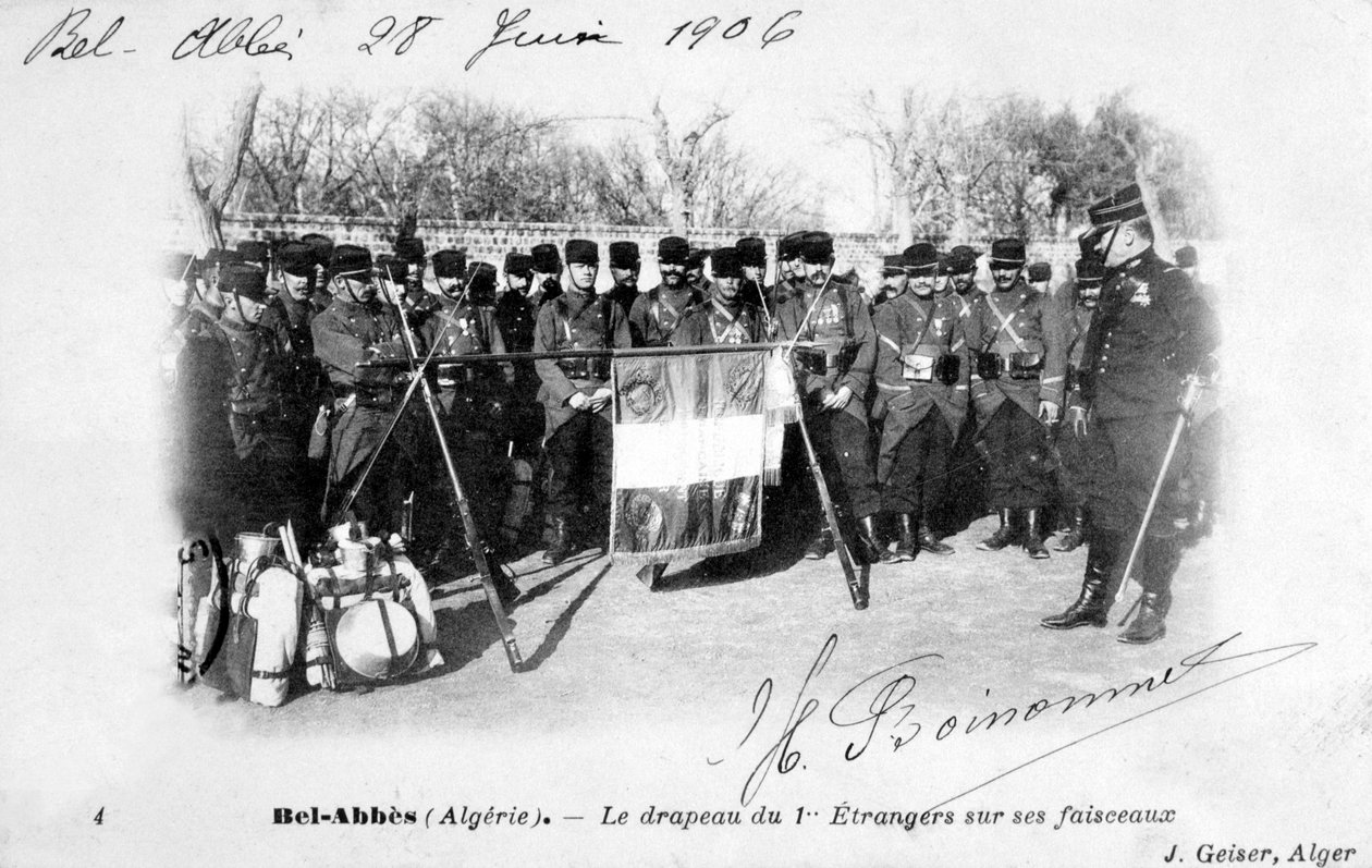 फ्रांसीसी विदेशी सेना के प्रथम रेजिमेंट, सिदी बेल अबब्स, अल्जीरिया, 1906 द्वारा जे। गीजर