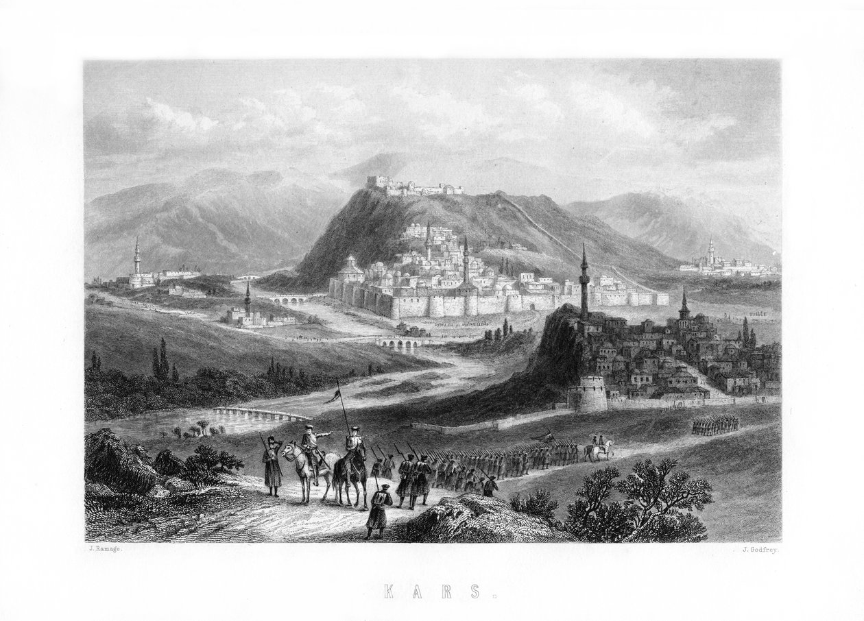 कान्स, उत्तर-पूर्व तुर्की का एक शहर, 1893। द्वारा जे। गॉडफ्रे