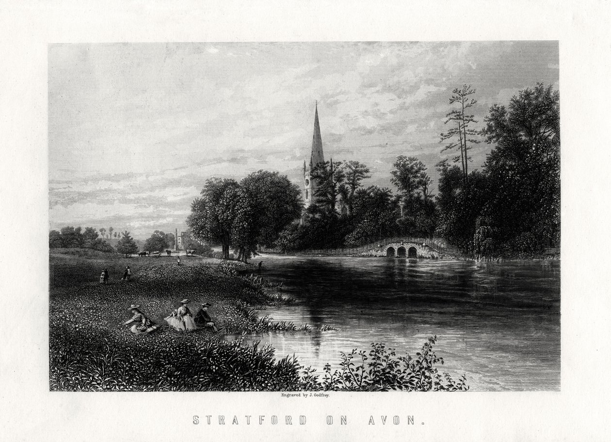 एवन, इंग्लैंड पर स्ट्रैटफ़ोर्ड, 1883 द्वारा जे। गॉडफ्रे