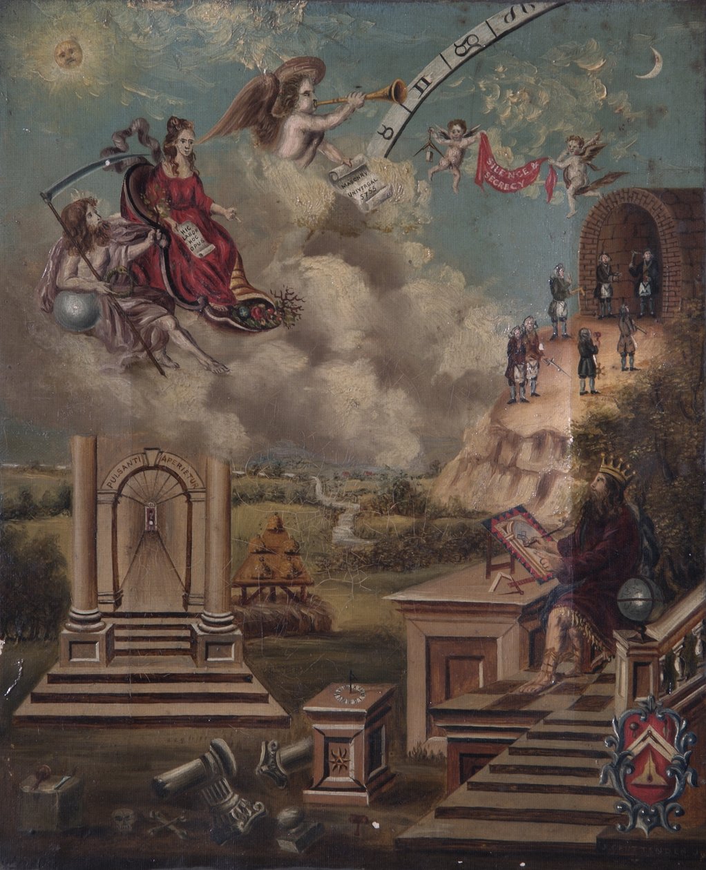 द मिस्ट्रीज हियर आर शेव्ड, आर ओनली टू ए मेसन ज्ञात, 18 वीं शताब्दी द्वारा जे। ग्रुटेंडेन