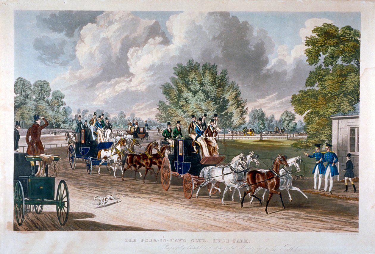 द फोर-इन-हैंड क्लब, हाइड पार्क, लंदन, 1838। द्वारा जे हैरिसो