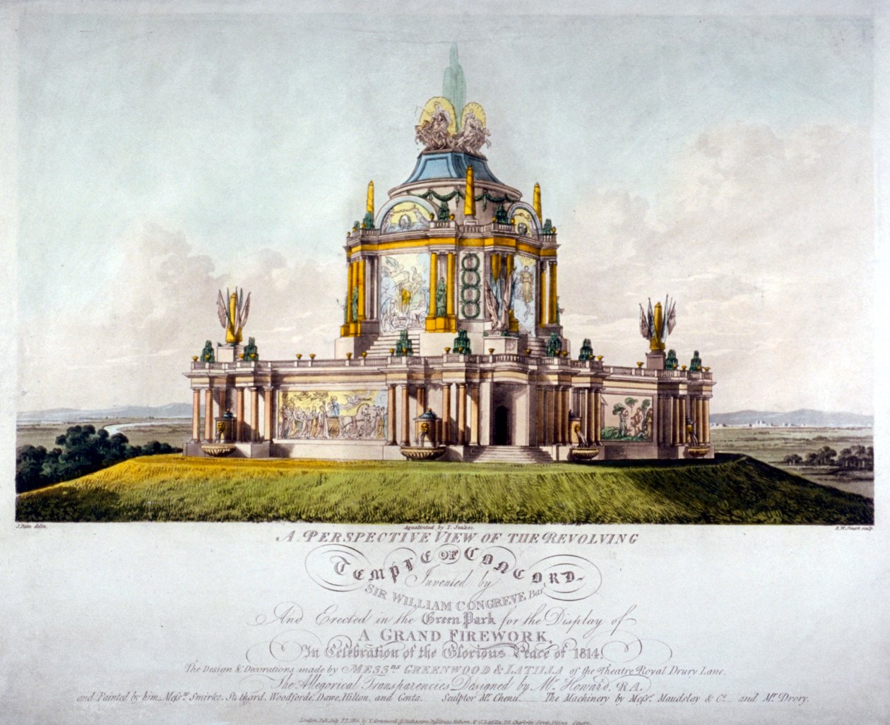 कॉनकॉर्ड का मंदिर, ग्रीन पार्क, वेस्टमिंस्टर, लंदन, 1814 द्वारा जे जेकस