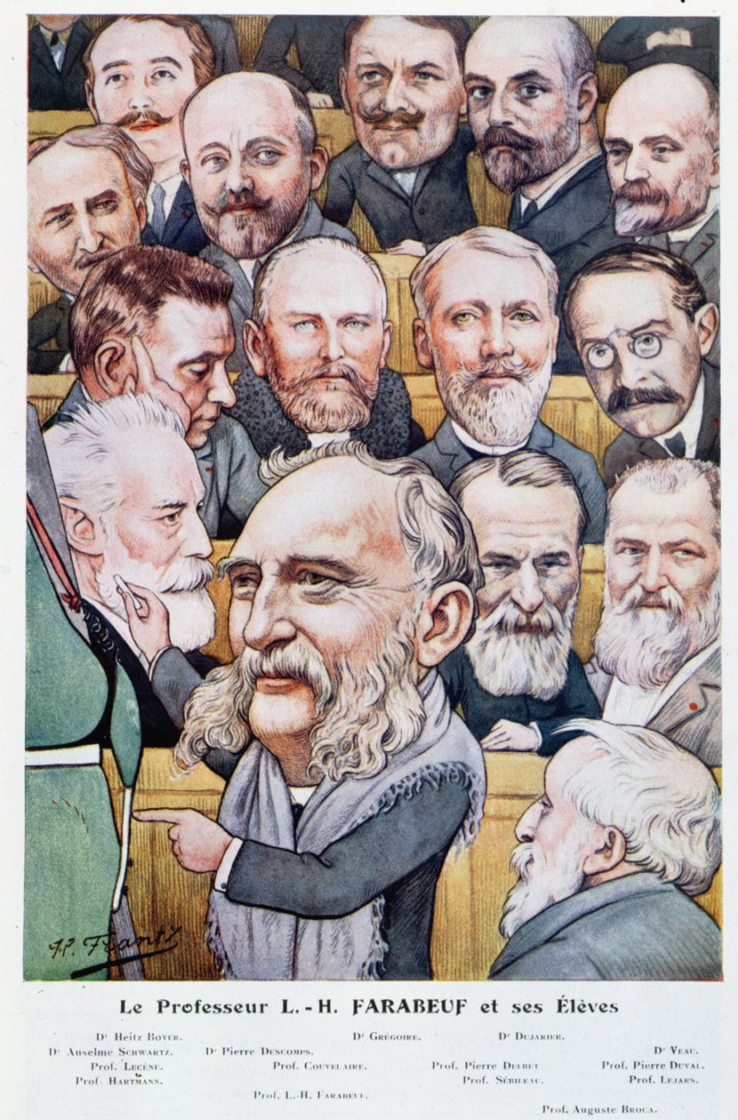 प्रोफेसर लुइस हुबर्ट फाराबेफ (1841-1910) और उनके छात्रों ने, चंटेकलेयर से, c.1910 द्वारा जे पी। फ्रांटज़