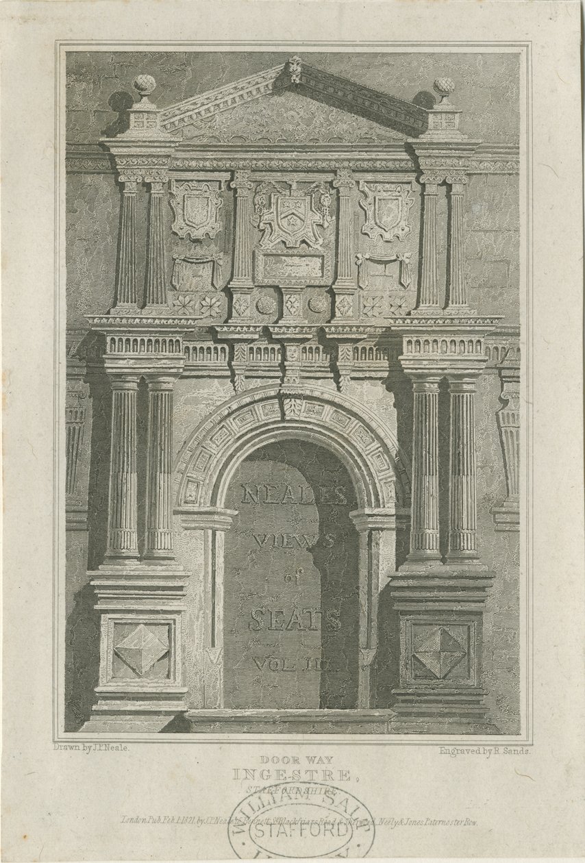 सबसे भीतरी हॉल - द्वार: उत्कीर्णन, nd [c 1821] (प्रिंट) द्वारा जॉन प्रेस्टन नील