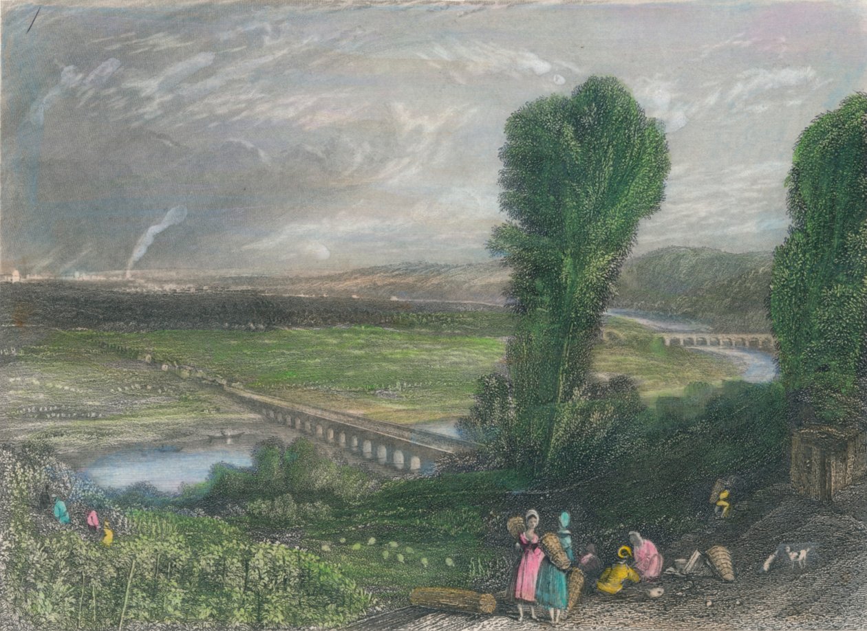 सेंट क्लाउड एंड सेवर्स के पुल, c1835। द्वारा जे रैडक्लिफ