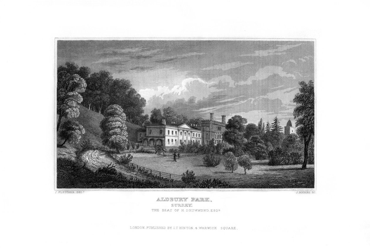 एल्डबरी पार्क, सरे, 1829। द्वारा जे रोजर्स