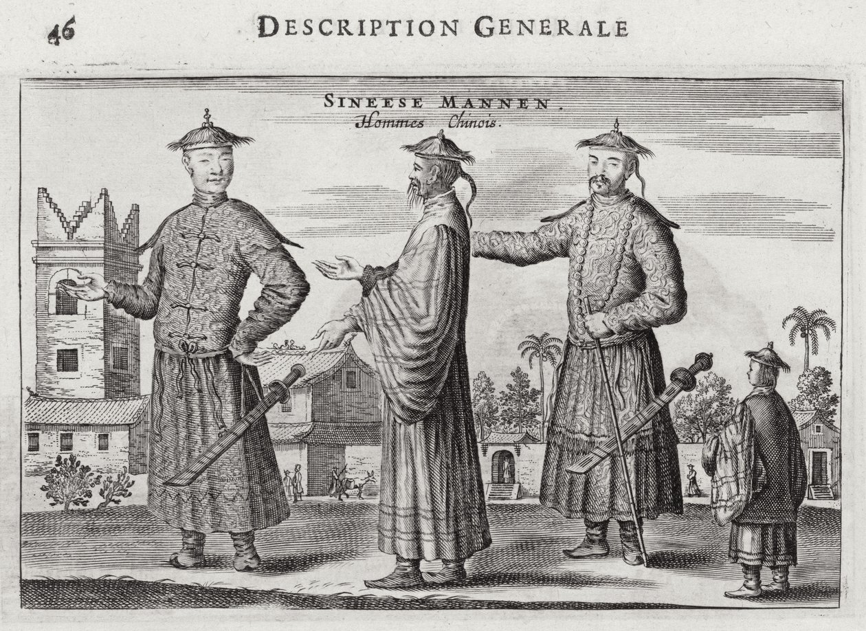 चीनी पुरुष, एक सामान्य विवरण से एक डच दूतावास के चीन के लिए, 1665 द्वारा जैकब वैन मेर्स