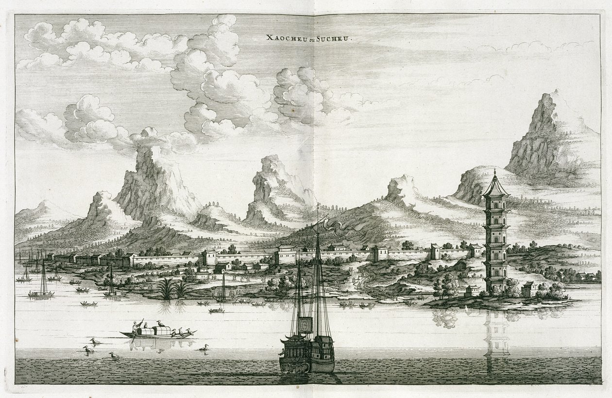 Xaocheu या Sucheu, एक डच दूतावास के चीन के खाते से, 1665 द्वारा जैकब वैन मेर्स