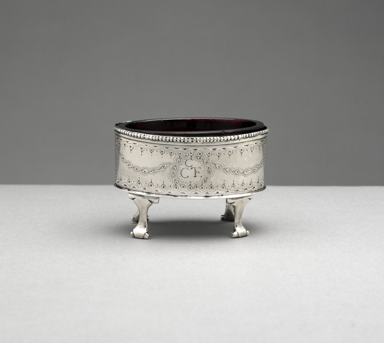 नमक डिश, सी। 1785-1803 (चांदी और कांच) द्वारा जैकब गेरिट्स (attr.to) लांसिंग