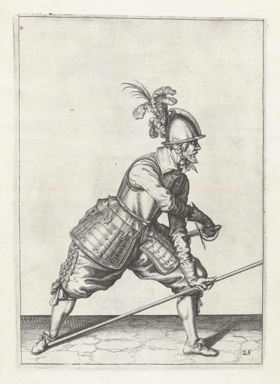 लांस ड्राइंग तलवार के साथ सैनिक, c.1600 द्वारा जैकब II डे घियान
