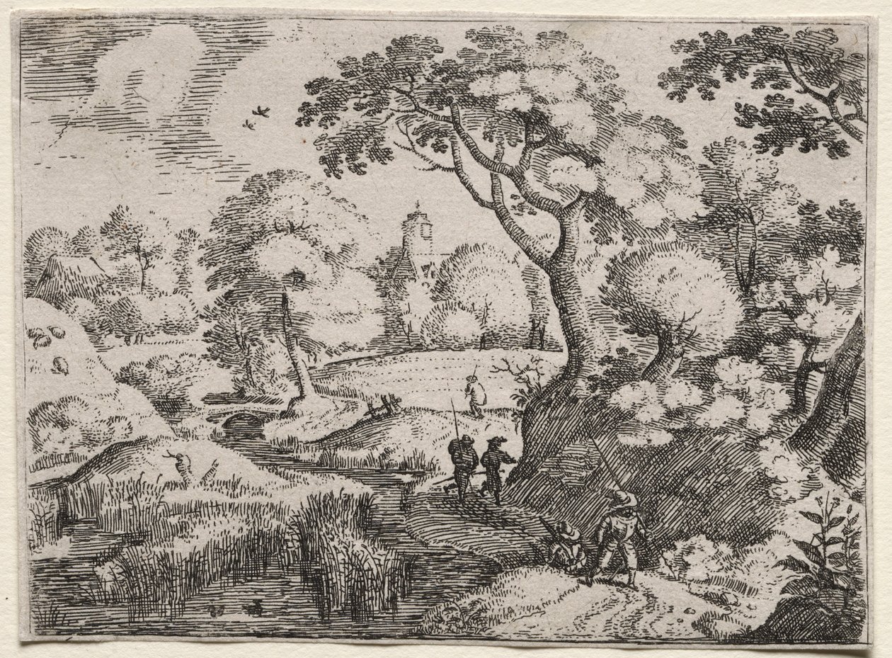 सिक्स लैंडस्केप्स: पाथ इन स्वैम्प एंड वुडेड बैंक, c। 1595। द्वारा जैकब आई सेवरी