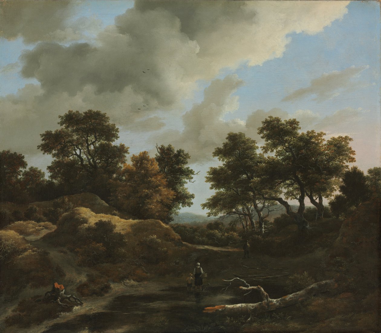 वुडेड एंड हिल्ली लैंडस्केप, 1660s द्वारा जैकब वैन रुइसडेल