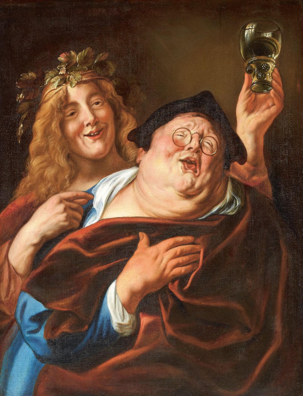Bacchus और एक अनुयायी, 1645 के बाद। द्वारा जैकब जॉर्डन