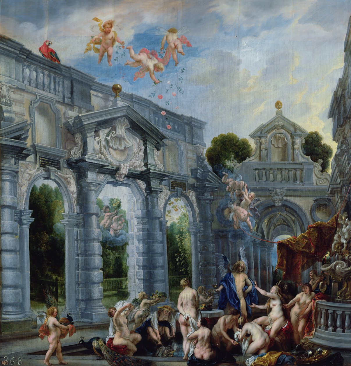 फाउंटेन ऑफ लव में अप्सरा, c.1630 (पैनल द्वारा समर्थित कैनवास पर तेल) द्वारा जैकब जॉर्डन