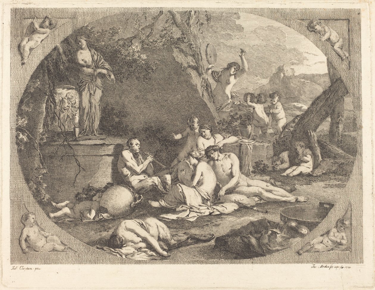 Bacchanal द्वारा Giulio Carpioni . के बाद जैकब विल्हेम मेचौ