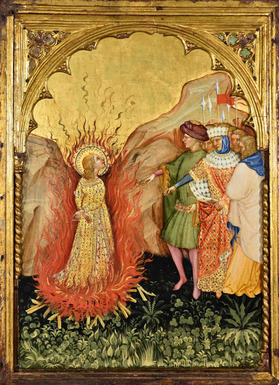 सेंट लुसी की शहादत, c.1410। द्वारा जैकोबेलो डेल फिओरे।