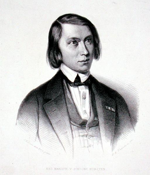 जोसेफस हरमनस वेरहुल्स्ट का पोर्ट्रेट (1816-91) (उत्कीर्णन) द्वारा जेकोबस एवरर्डस जोसीफस वैन डेन (बाद में) बर्गो