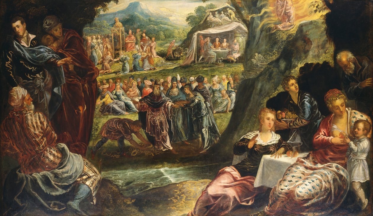 गोल्डन बछड़ा की पूजा, c.1560 द्वारा जैकोपो रोबुस्टी टिंटोरेटो