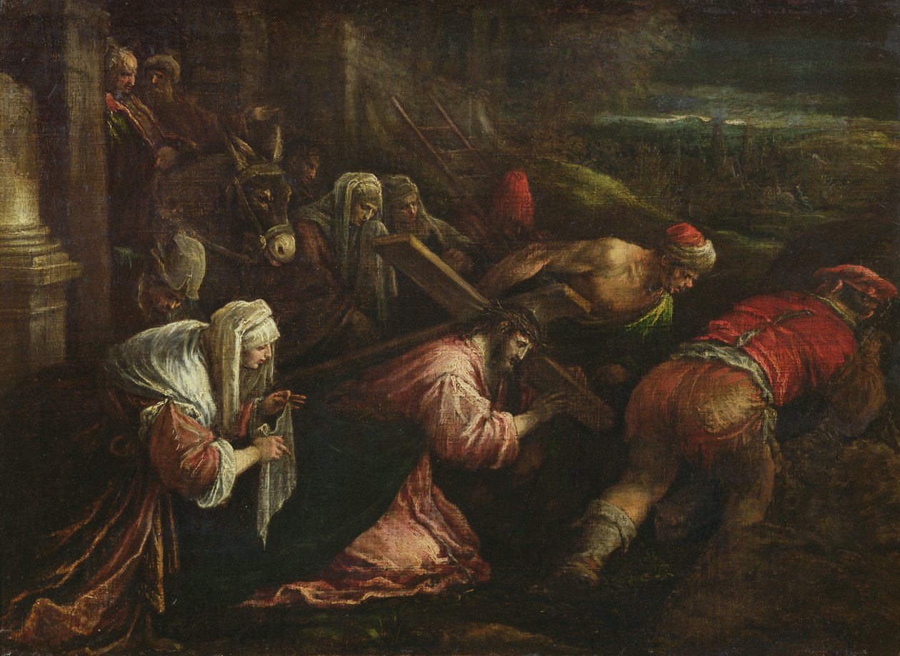 क्रूस ले जाने वाले मसीह, c.1570-80 द्वारा जैकोपो बास्सानो