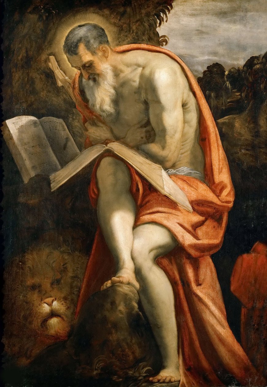सेंट जेरोम, सीए 1573-1575। द्वारा जैकोपो रोबुस्टी टिंटोरेटो