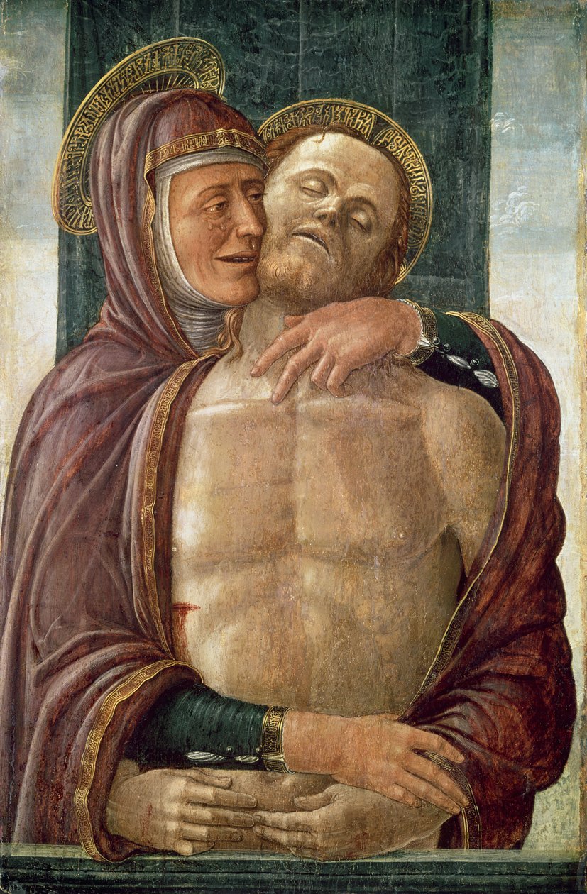 वर्जिन विथ द डेड क्राइस्ट, c.1480 (टेम्परा ऑन पैनल) द्वारा जैकोपो दा मोंटागाना
