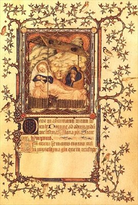 Ms Lat 18014 fol.38 The Nativity, Les Petites Heures de Duc de Berry, c.1385-90 (वेल्लम) से द्वारा जैक्विमार्ट डी हेसिन