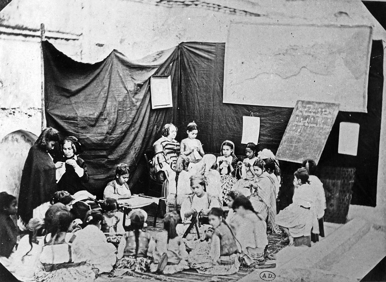 अल्जीयर्स में लड़कियों का स्कूल, c.1860 द्वारा जैक्स एंटोनी मौलिन