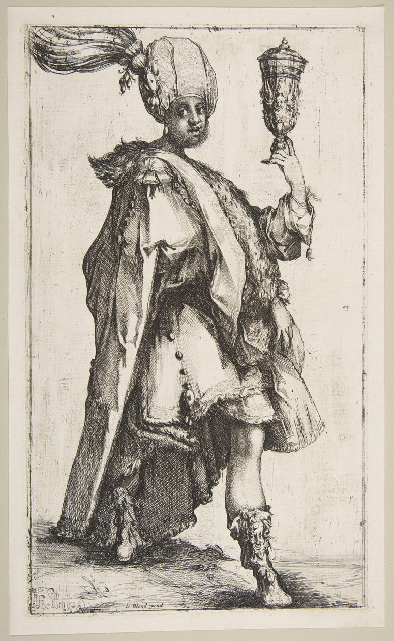 बलथासर, तीन मागी श्रृंखला से, 1595-1616। द्वारा जाक बेलांगे