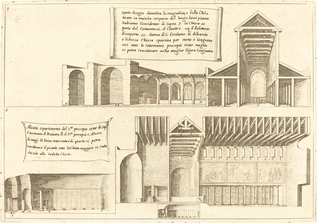 1619 में पवित्र मंगर सहित चर्चों की ऊंचाई। द्वारा जैक्स कैलोट