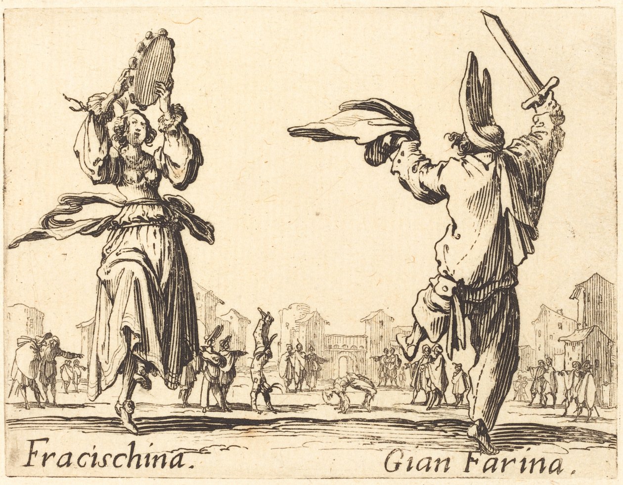 Fracischina और Gian Farina, c. 1,622। द्वारा जैक्स कैलोट