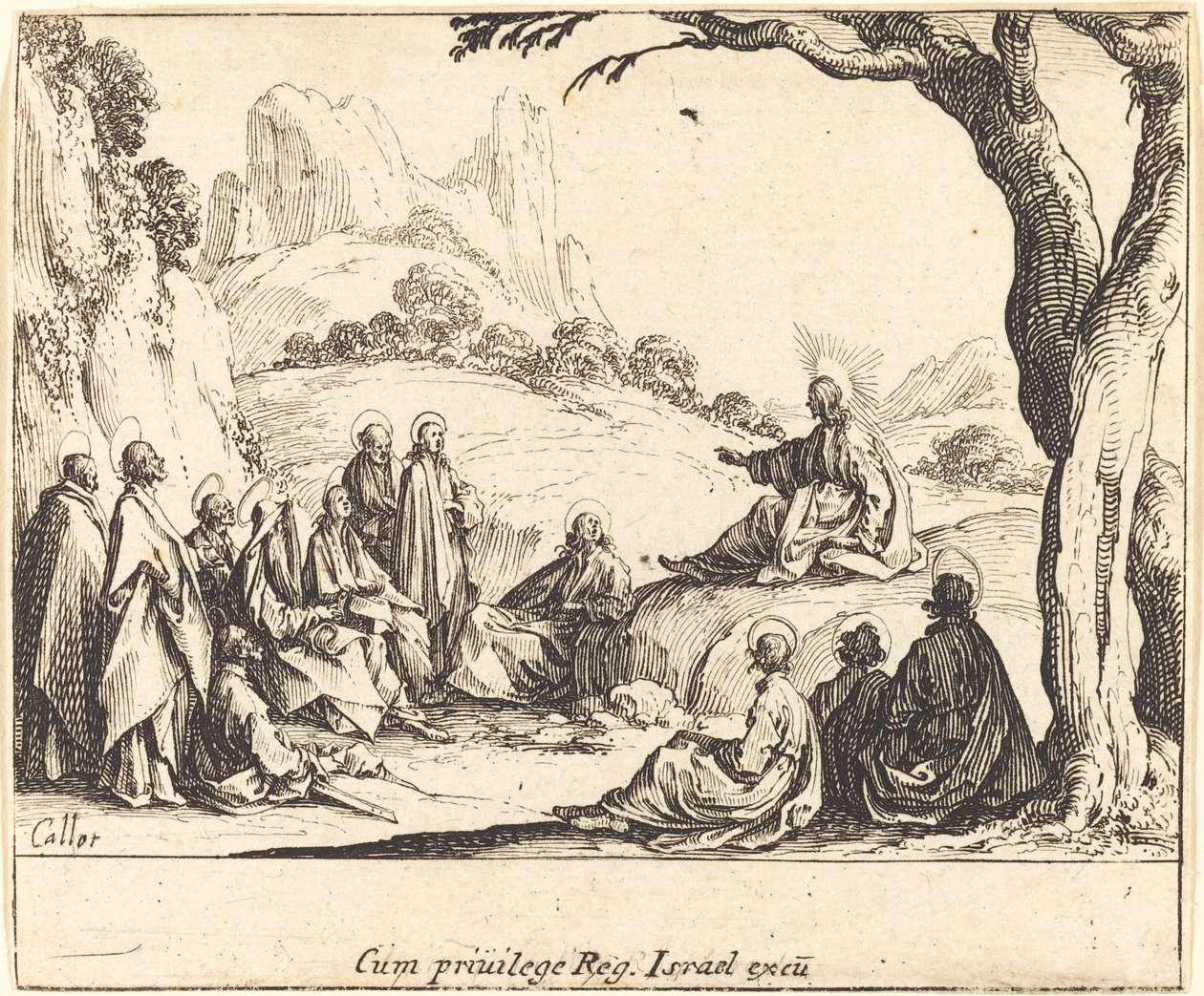 पर्वत पर उपदेश, 1635। द्वारा जैक्स कैलोट
