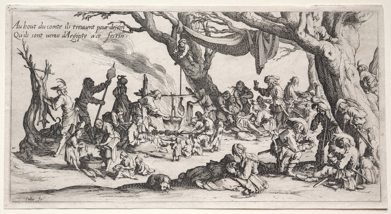 द बोहेमियन्स: द स्टॉपिंग प्लेस: द फेस्ट ऑफ द बोहेमियन्स, c.1621-1625। द्वारा जैक्स कैलोट