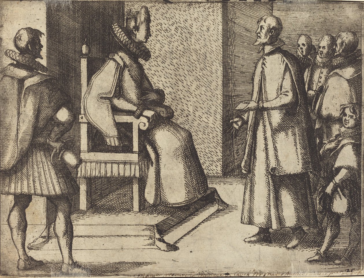 टस्कनी के दूत ने रानी [छंद], 1612 को धन्यवाद दिया। द्वारा जैक्स कैलोट