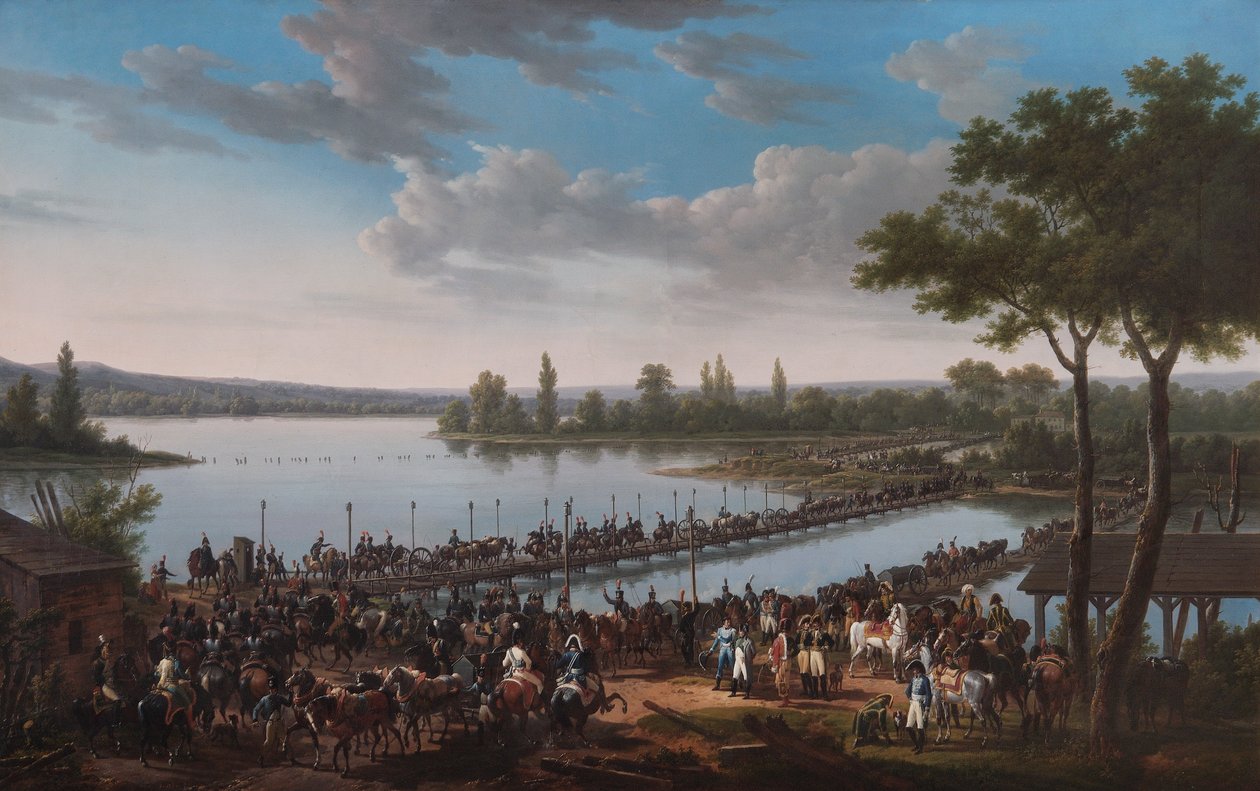 वग्राम की लड़ाई से पहले नेपोलियन द्वारा द पैसेज ऑफ द डेन्यूब, 1809-1810 द्वारा जैक्स फ्रेंकोइस जोसेफ स्वेबाक