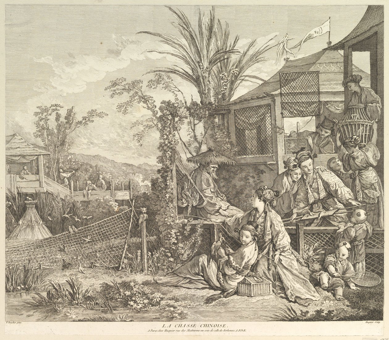 1743 के बाद चिनोइज़रीज़ से ला चेस चिनोइस द चाइनीज़ हंट। द्वारा जैक्स गेब्रियल हूक्वियर