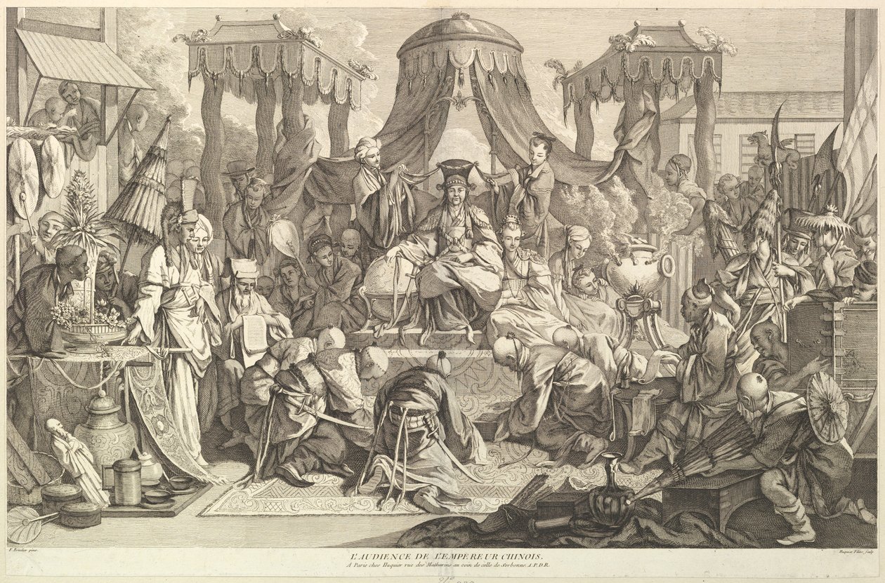 चीनी सम्राट के दर्शक, चिनॉय से..., 1743 के बाद। द्वारा जैक्स गेब्रियल हूक्वियर