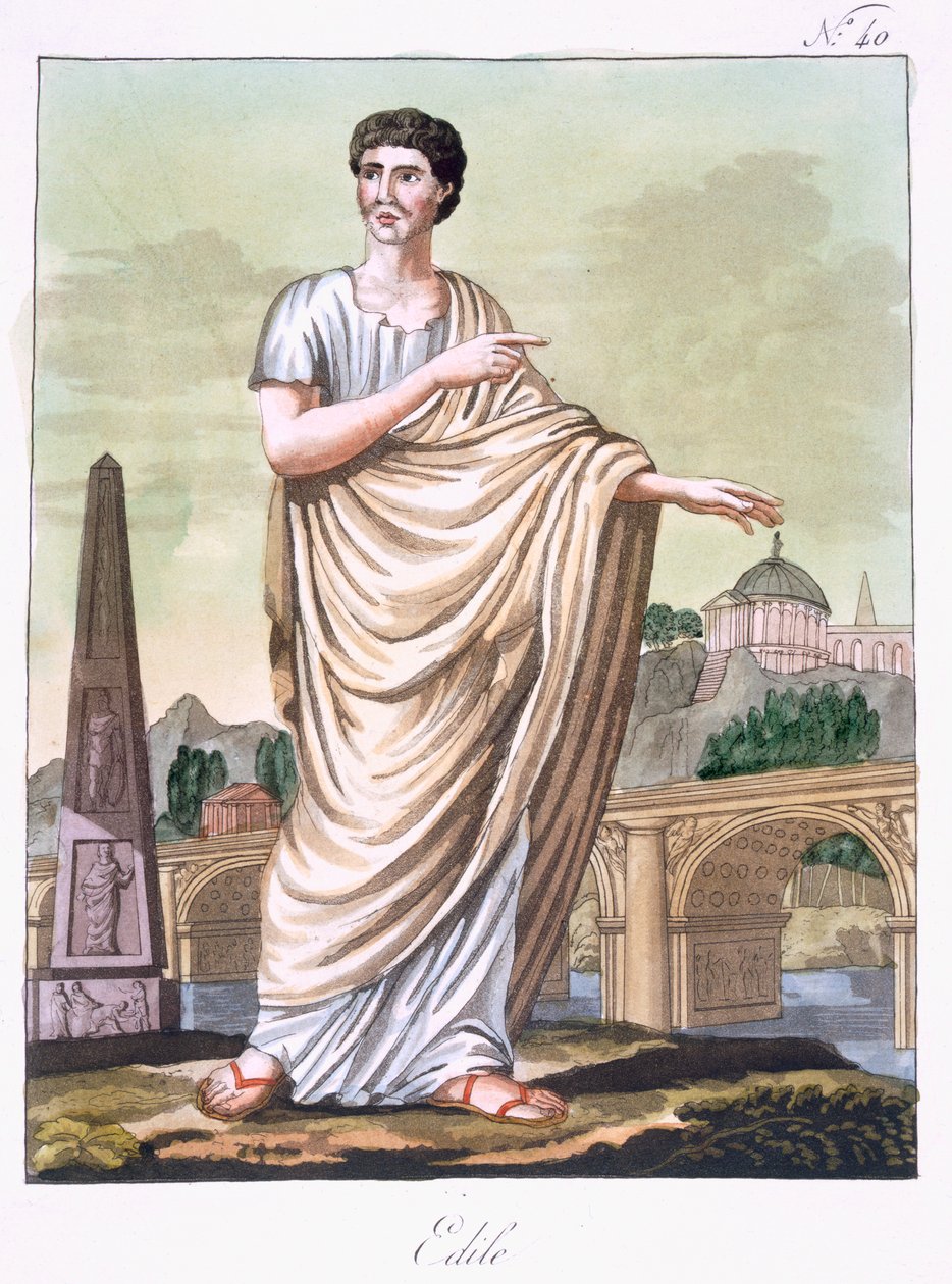 लेडियस द्वारा उत्कीर्ण &39;एल&39;एंटिक रोम&39; का चित्रण एडिलस, 1796 में प्रकाशित हुआ द्वारा जैक्स ग्रासेट डी सेंट सौवेउर