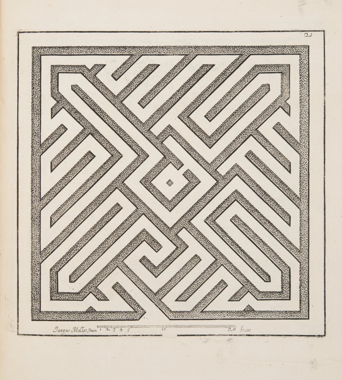 थिएटर डेस प्लान्स एट जार्डिनेज, पब 1652 (उत्कीर्णन) से पार्टेरे के लिए डिज़ाइन द्वारा जैक्स मोलेट