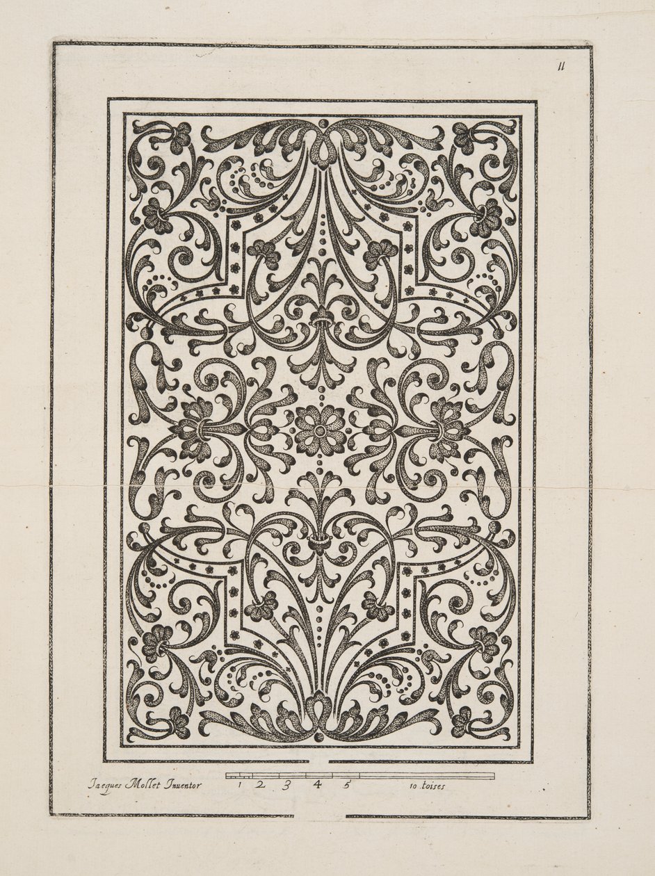 थिएटर डेस प्लान्स एट जार्डिनेज, पब 1652 (उत्कीर्णन) से पार्टेरे के लिए डिज़ाइन द्वारा जैक्स मोलेट