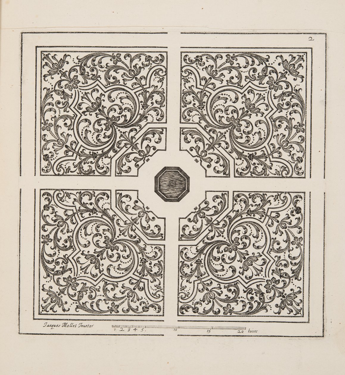 थिएटर डेस प्लान्स एट जार्डिनेज, पब 1652 (उत्कीर्णन) से पार्टेरे के लिए डिज़ाइन द्वारा जैक्स मोलेट