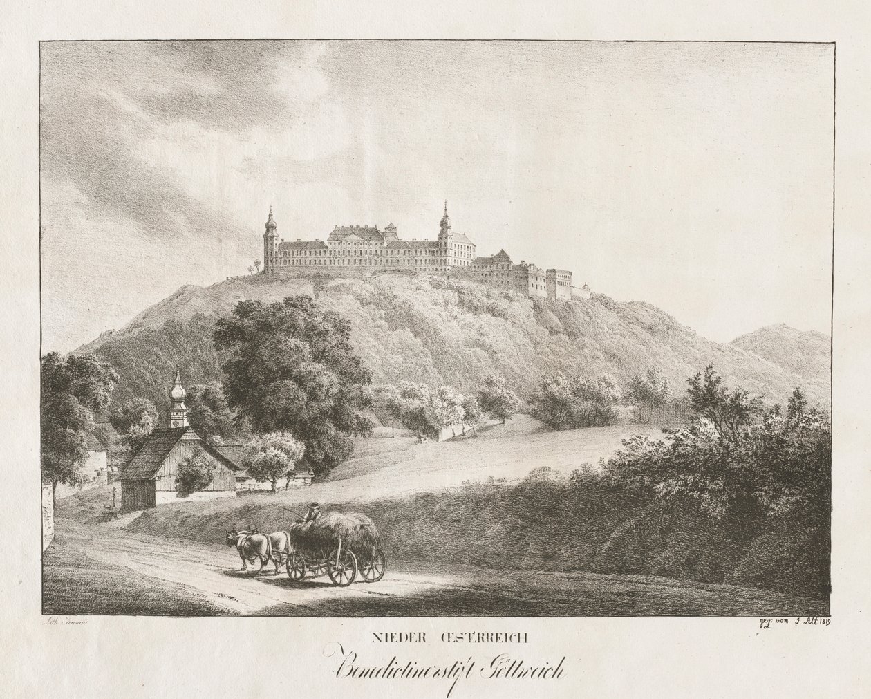 लोअर ऑस्ट्रिया, बेनेडिक्टिन एबे गॉटराइच, 1819। द्वारा जैकब ऑल्ट
