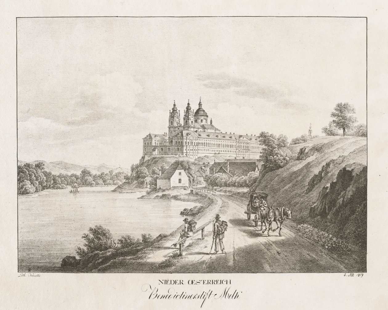 लोअर ऑस्ट्रिया, बेनेडिक्टिन एबे मेलक, 1819। द्वारा जैकब ऑल्ट
