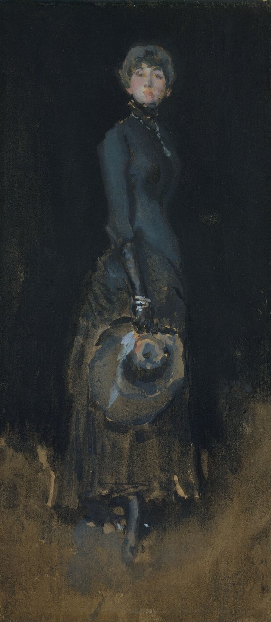 लेडी इन ग्रे, c.1883 (wc and gouache on dark brown wove paper) द्वारा जेम्स एबॉट मैकनील व्हिस्लर