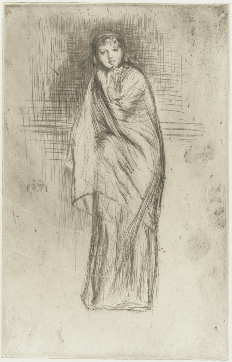 मॉडल आराम, 1870 (कागज पर drypoint) (324669 भी देखें) द्वारा जेम्स एबॉट मैकनील व्हिस्लर