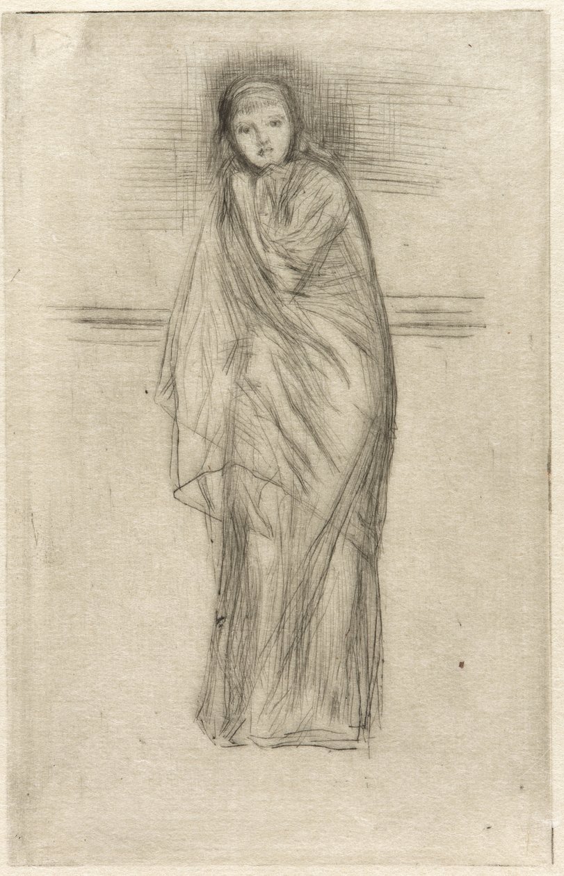 मॉडल आराम, 1870 (कागज पर drypoint) (324670 देखें) द्वारा जेम्स एबॉट मैकनील व्हिस्लर