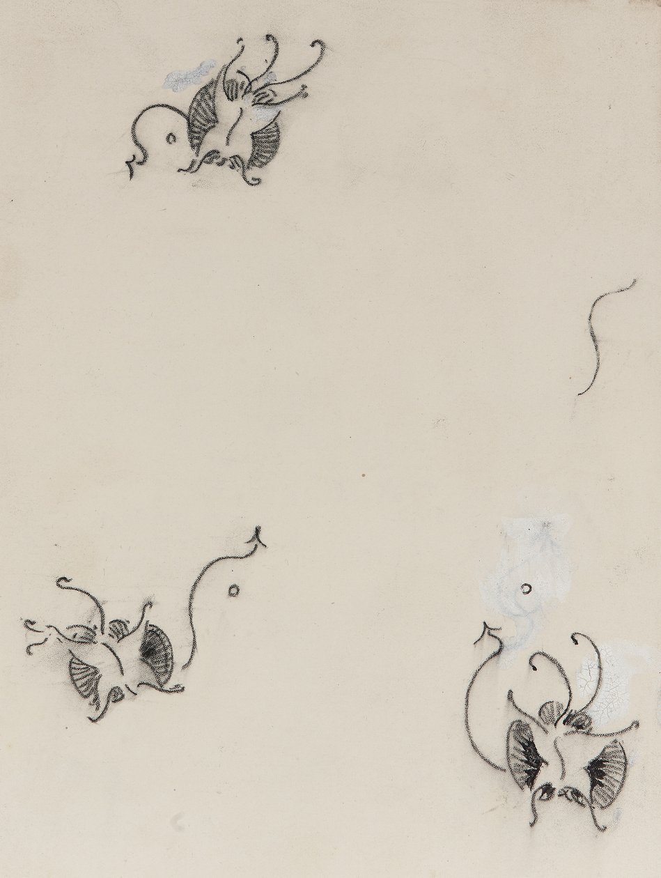 तीन व्हिसलर तितलियों, c.1890 (लिथोग्राफिक ट्रांसफर पेपर पर क्रेयॉन und चीनी सफेद) द्वारा जेम्स एबॉट मैकनील व्हिस्लर
