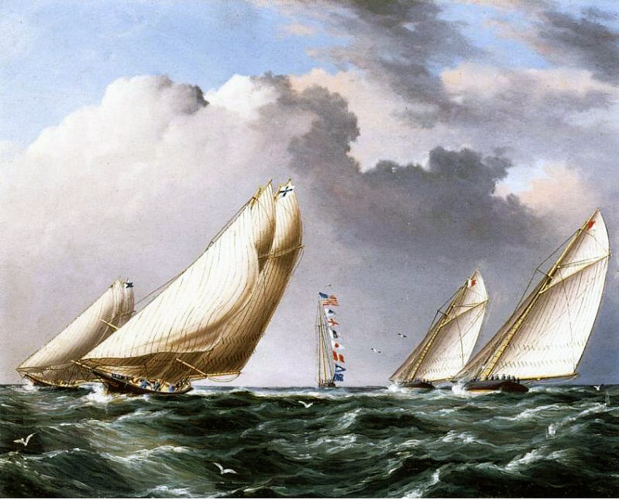 अमेरिकन यॉट्स रेसिंग, c.1875 द्वारा जेम्स ई। बटर्सवर्थ