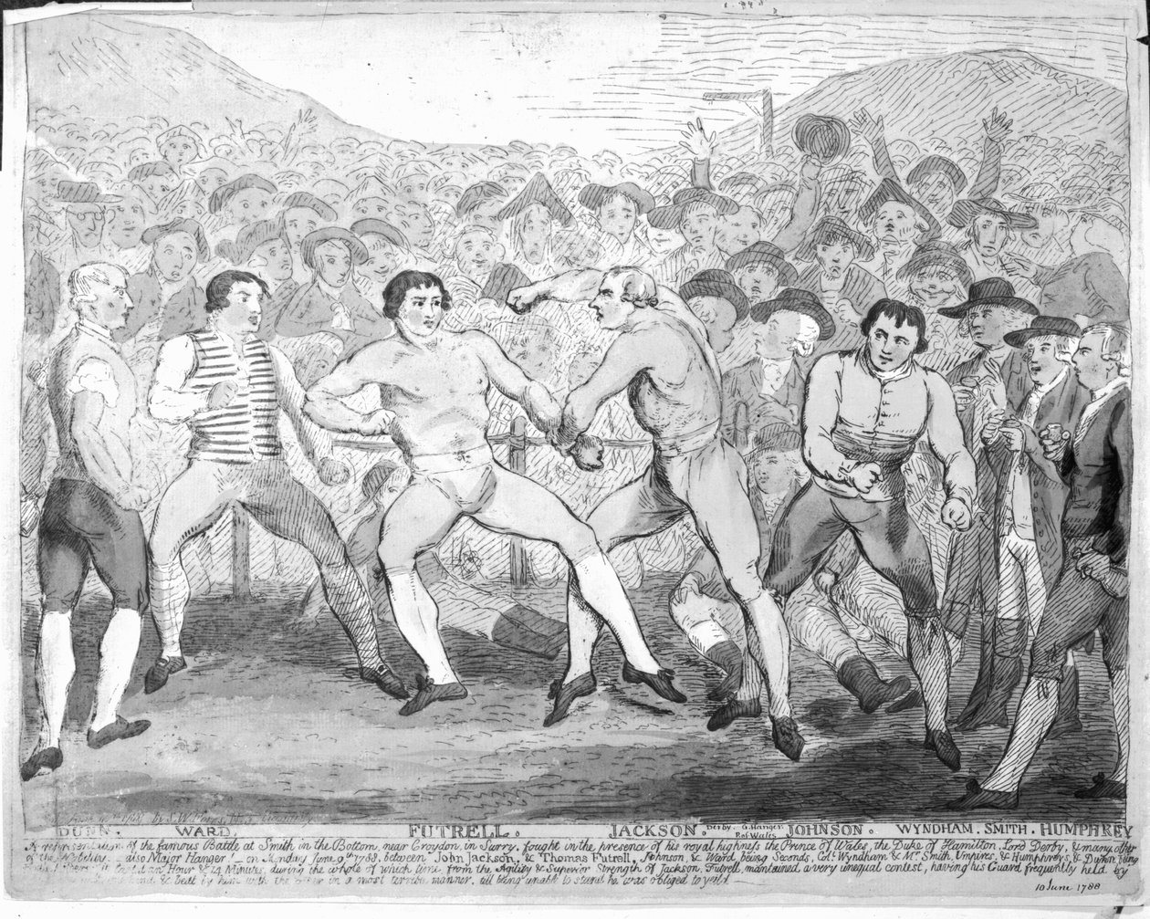 थॉमस फ्यूटरेल और जॉन जैक्सन के बीच बॉक्सिंग मैच, 9 जून 1788 द्वारा जेम्स गिलियरे