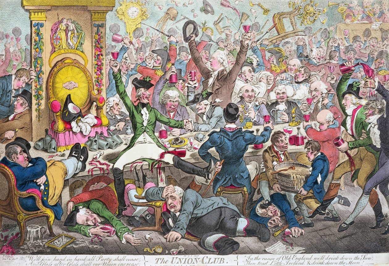 द यूनियन क्लब, 1801 (रंग उत्कीर्णन) द्वारा जेम्स गिलियरे